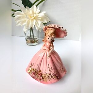 Vintage Josef Origional Hand Painted 5" Rose Garden Series Pink Lady Ceramic